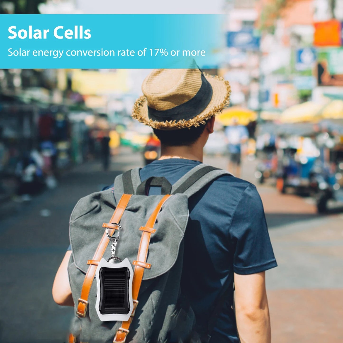 Keychain Power Bank USB External Solar 950mAH